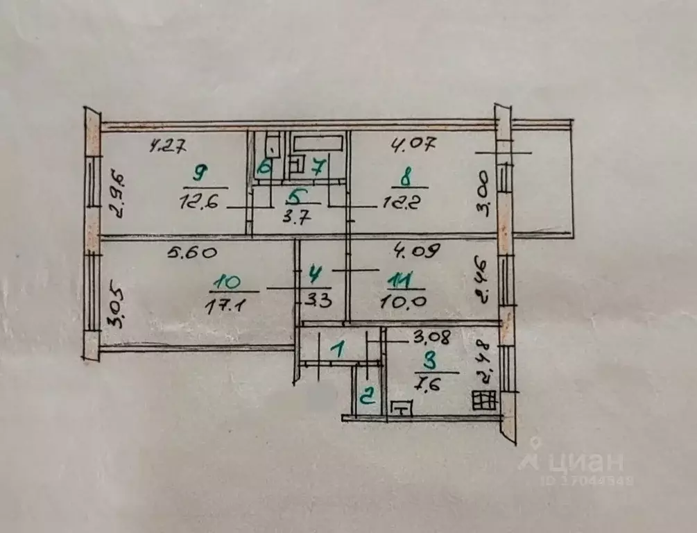 4-к кв. Орловская область, Орел ул. Садовского, 4 (73.1 м) - Фото 1