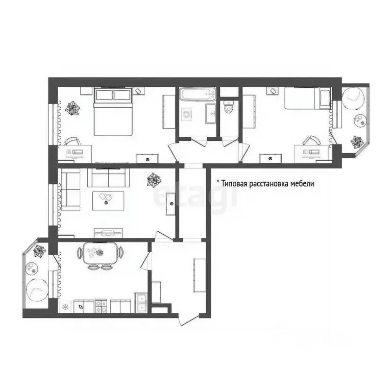 3-к кв. Тюменская область, Тюмень Широтная ул., 190к3 (90.0 м) - Фото 2