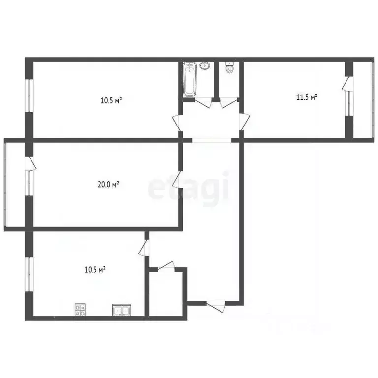 3-к кв. Ярославская область, Ярославль ул. Батова, 5 (66.4 м) - Фото 2
