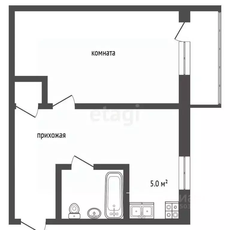1-к кв. Владимирская область, Муром ул. Дзержинского, 45 (29.7 м) - Фото 2