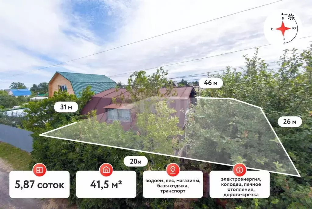 Дом в Тюменская область, Тюмень Автомобилист СНТ, ул. Рябиновая (42 м) - Фото 1