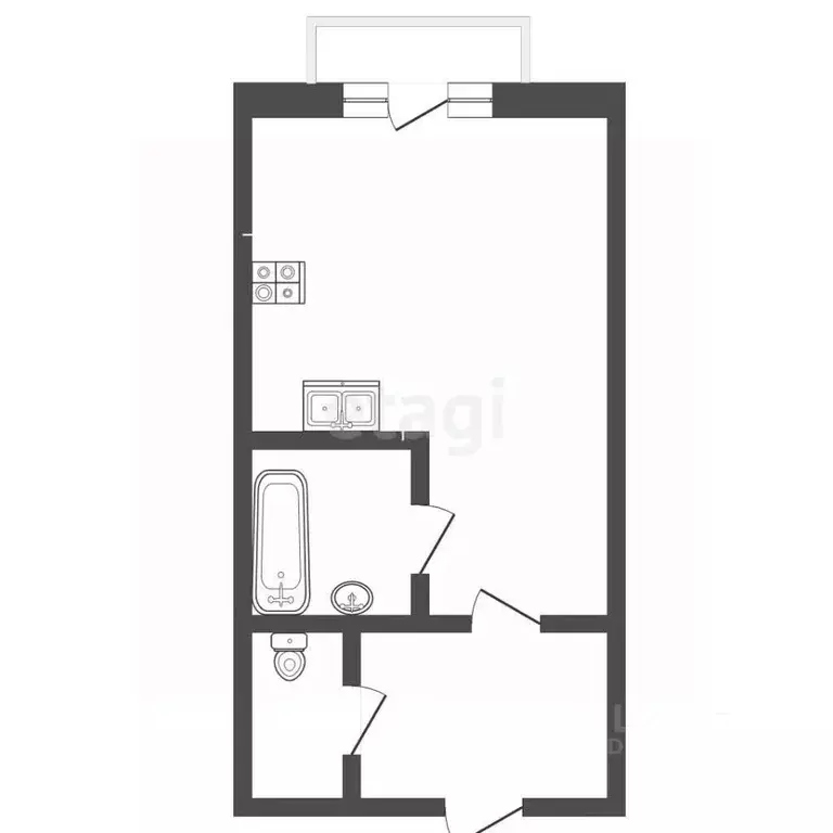 Студия Тамбовская область, Тамбов проезд 1-й Школьный, 9 (33.0 м) - Фото 2