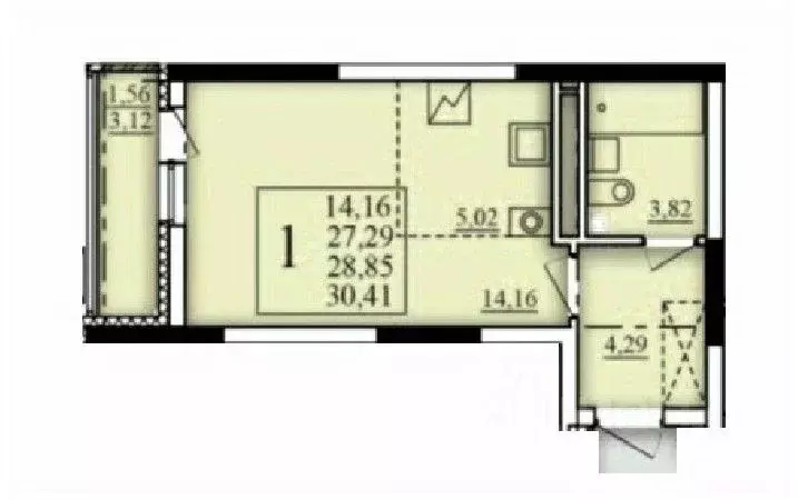 1-к кв. Башкортостан, Уфа Затон-Восточный жилрайон, Паруса жилой ... - Фото 1