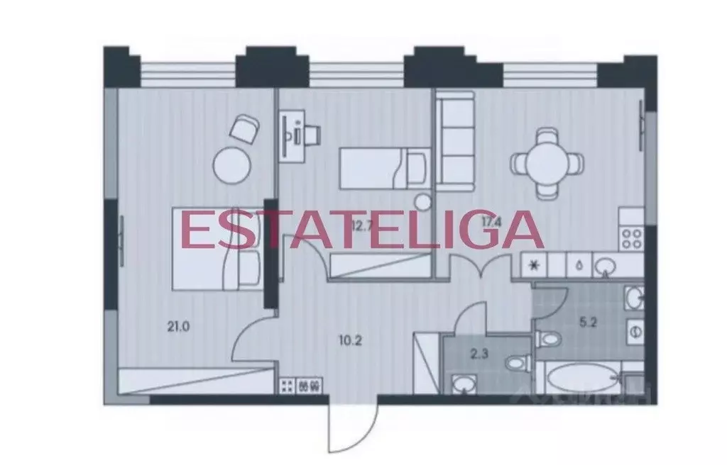 3-к кв. Москва ул. Архитектора Власова, 71к2 (69.0 м) - Фото 2