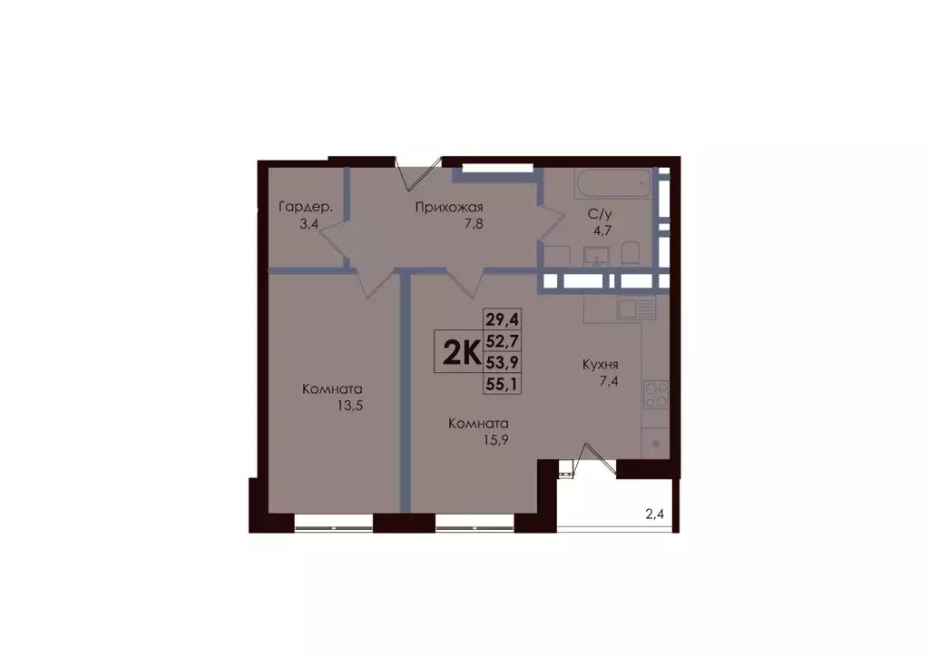 2-к кв. Ростовская область, Ростов-на-Дону Западный мкр, Академия ... - Фото 1