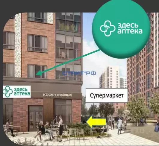 Торговая площадь в Москва 1-й Ясеневский жилой комплекс, 2 (48 м) - Фото 1