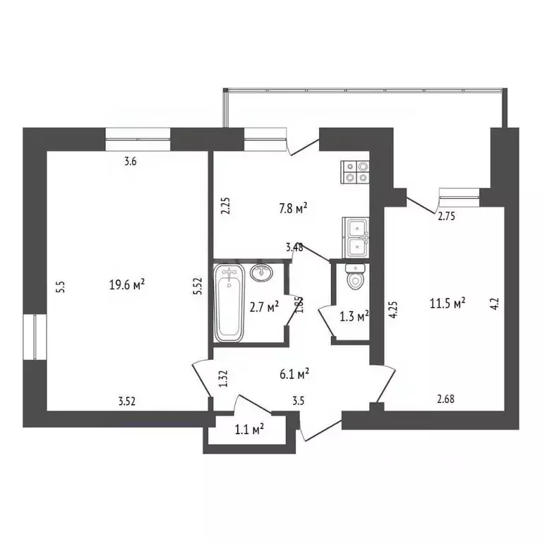 2-к кв. Крым, Феодосия ул. Челнокова, 68 (50.1 м) - Фото 2