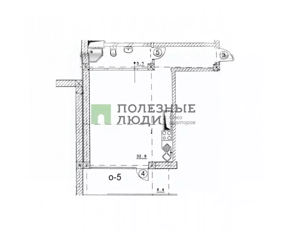 Студия Севастополь ул. Адмирала Фадеева, 18 (41.5 м) - Фото 2