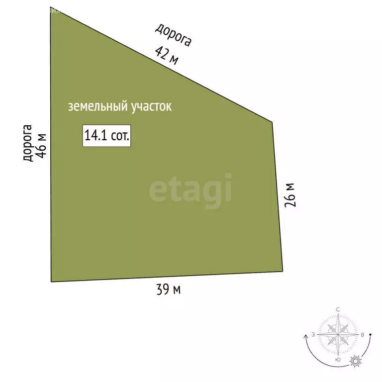 Участок в Мысовое, Центральная улица (14.1 м) - Фото 1