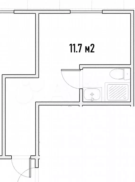 Квартира-студия, 11,7 м, 1/9 эт. - Фото 0