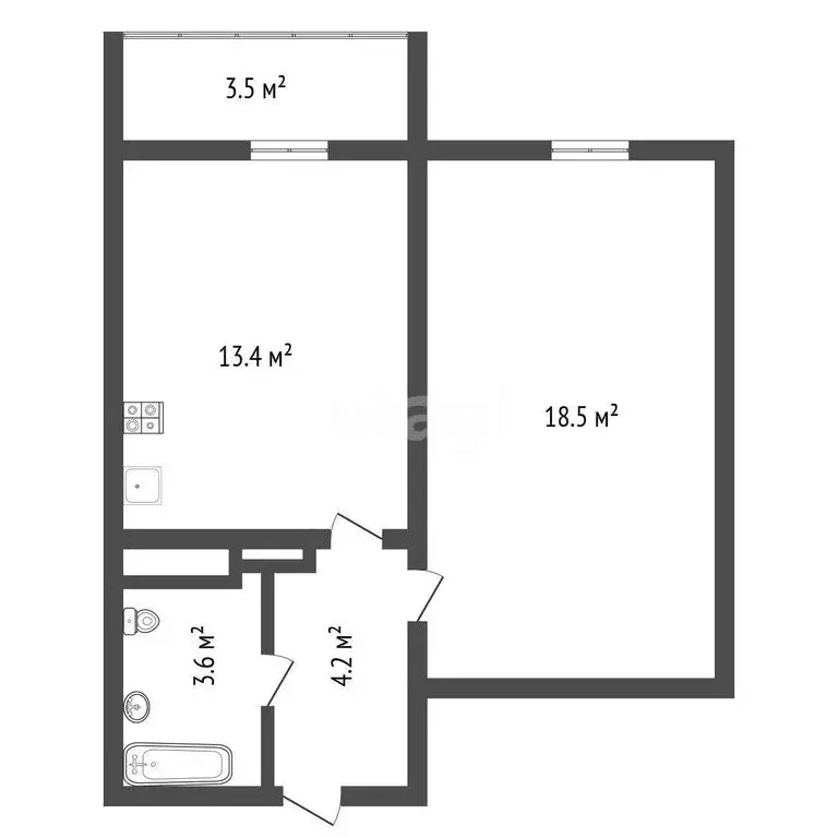 1-комнатная квартира: Воронеж, улица Ключникова, 1 (41 м) - Фото 1