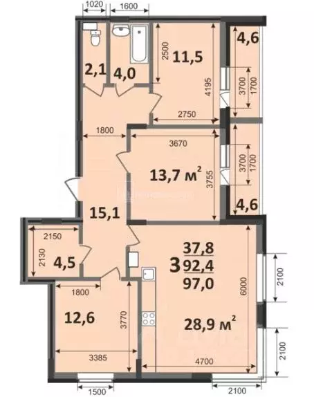 3-к кв. Владимирская область, Ковров Комсомольская ул., 1А (97.0 м) - Фото 1