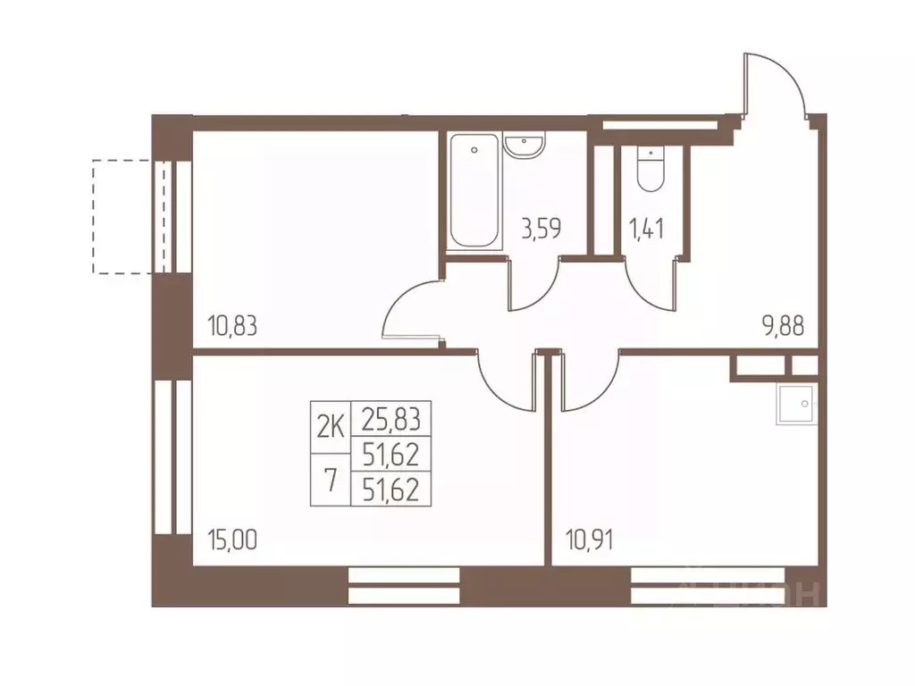2-к кв. Московская область, Ивантеевка Пушкинский городской округ, ... - Фото 1