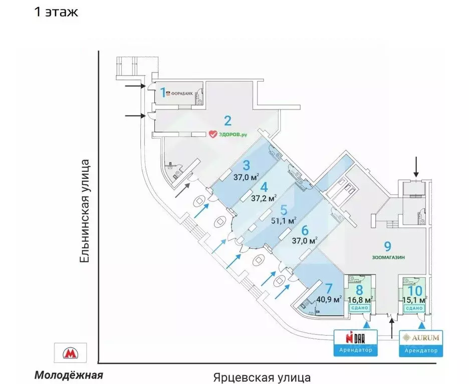 Торговая площадь в Москва Ярцевская ул., 27к1 (51 м) - Фото 1