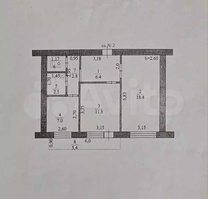2-к. квартира, 49,9 м, 1/5 эт. - Фото 0