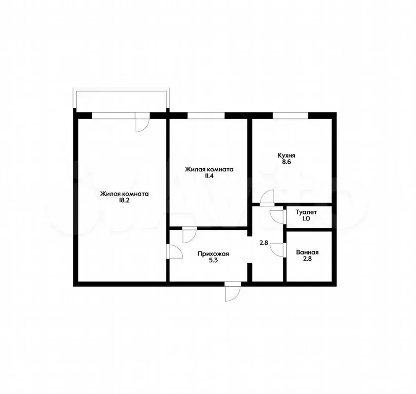 2-к. квартира, 50,1 м, 7/9 эт. - Фото 0