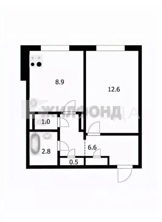 1-к кв. Новосибирская область, Новосибирск Лазурная ул., 10 (32.0 м) - Фото 1