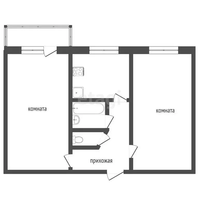 2-комнатная квартира: Ирбит, улица Александра Матросова, 80 (45.6 м) - Фото 1