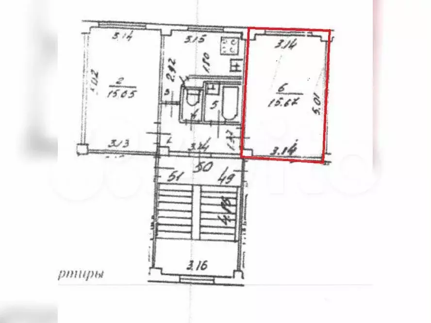 Комната 15,7 м в 1-к., 2/5 эт. - Фото 0