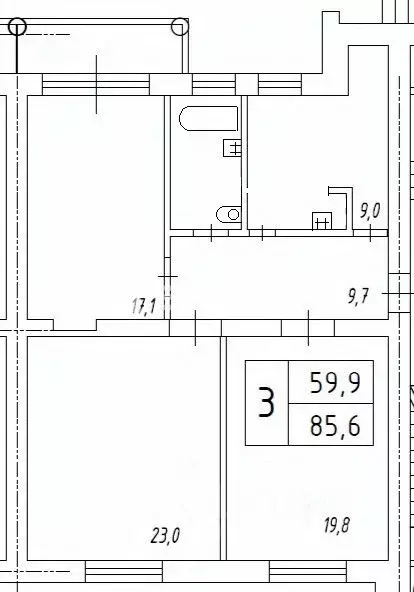 3-к кв. Москва ул. 1-я Машиностроения, 4К2 (86.8 м) - Фото 2