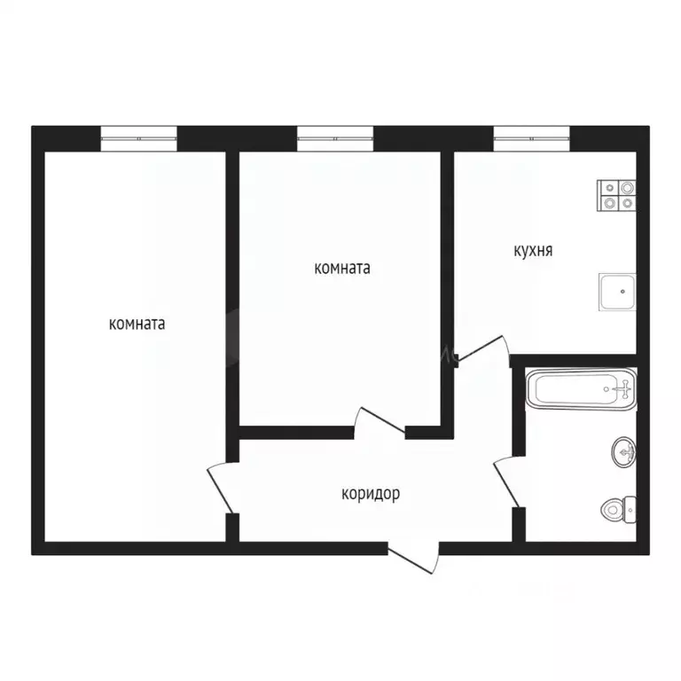 2-к кв. Тюменская область, Тюмень ул. Станционная, 16А (46.0 м) - Фото 2