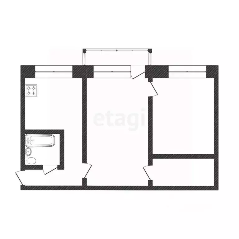 2-к кв. Свердловская область, Екатеринбург ул. Бахчиванджи, 21 (45.0 ... - Фото 2