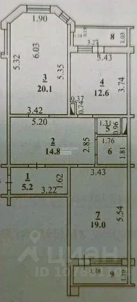 2-к кв. Липецкая область, Липецк ул. И.В. Свиридова, 20к2 (76.2 м) - Фото 2