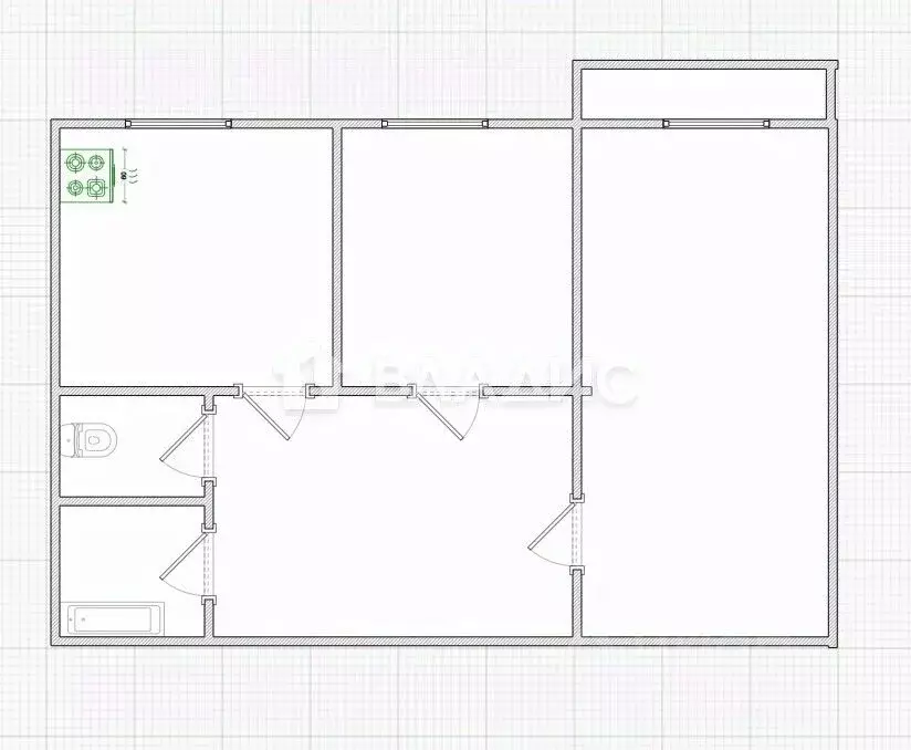 2-к кв. Пензенская область, Пенза ул. Терновского, 158Б (52.6 м) - Фото 1