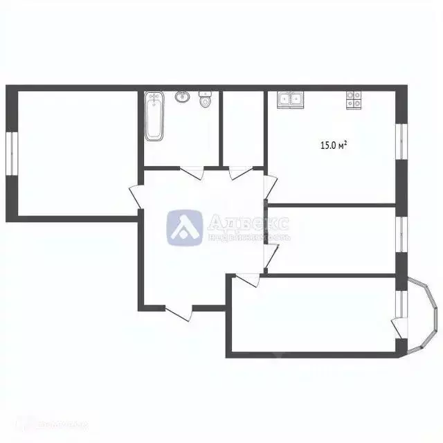 3-к кв. Тюменская область, Тюмень ул. Республики, 86к1 (84.7 м) - Фото 2