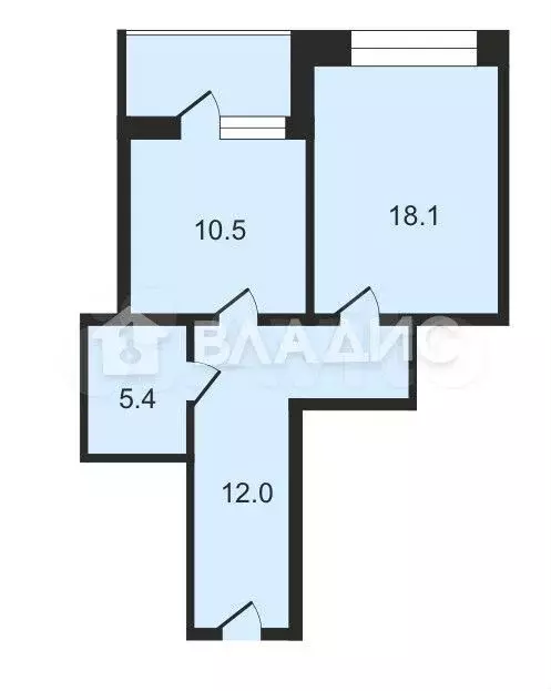 1-к. квартира, 46 м, 1/10 эт. - Фото 0