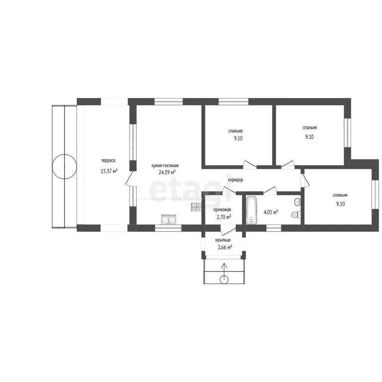 Дом в Феодосия, СПК Геотехник (86.6 м) - Фото 2