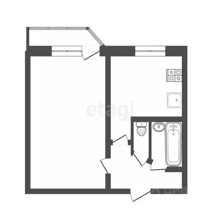 1-к кв. Московская область, Дмитров Внуковский мкр, 15 (29.1 м) - Фото 1