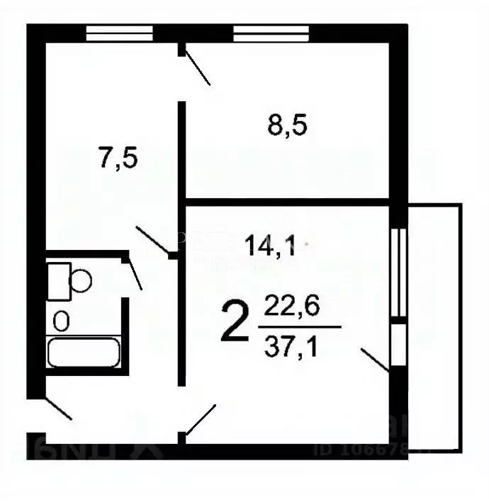2-к кв. Московская область, Химки ул. Маяковского, 5 (37.0 м) - Фото 2