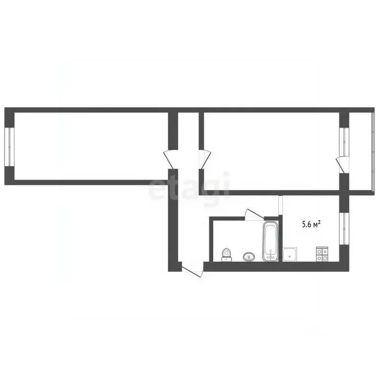 2-к кв. Хабаровский край, Солнечный рп ул. Геологов, 15 (47.0 м) - Фото 2