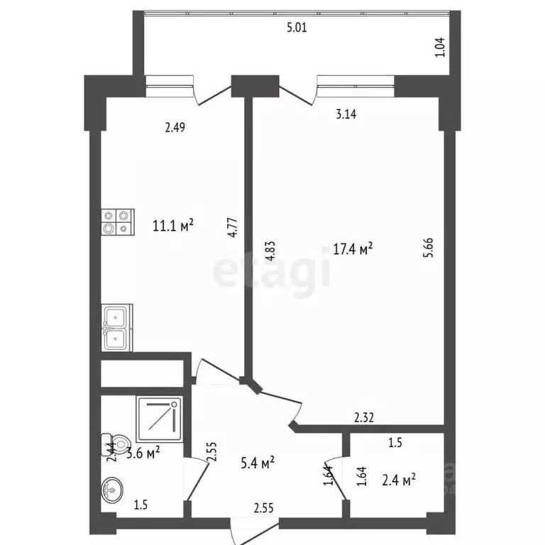 1-к кв. Севастополь ул. Колобова, 22/3 (40.0 м) - Фото 1