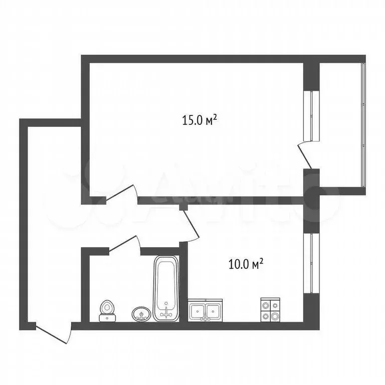 1-к. квартира, 30 м, 5/5 эт. - Фото 0