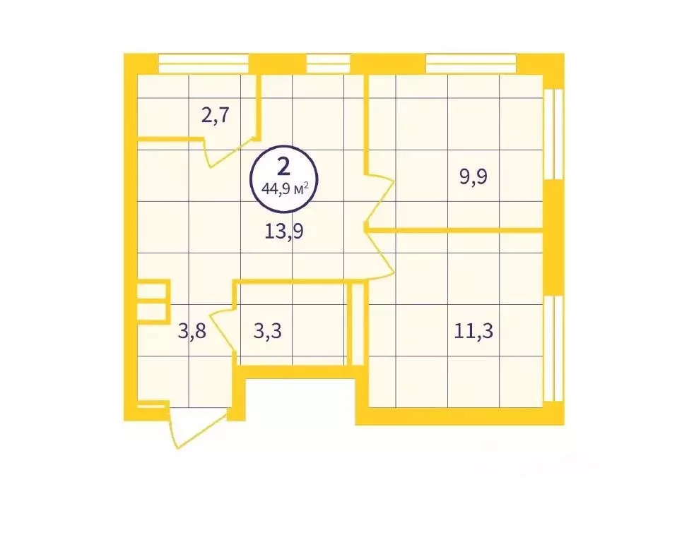 2-к кв. Свердловская область, Екатеринбург ул. Пехотинцев, 1В/2 (43.5 ... - Фото 2