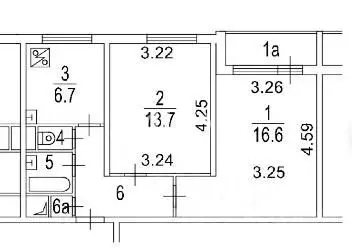 2-к кв. Москва Бибиревская ул., 17 (45.8 м) - Фото 2