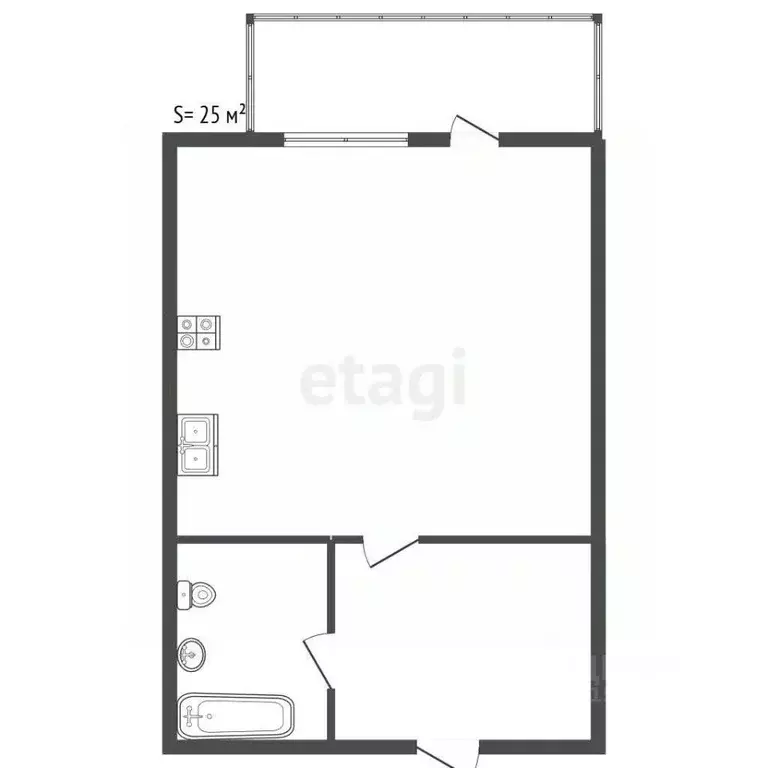 Студия Санкт-Петербург Фарфоровская ул., 7к1 (25.0 м) - Фото 2