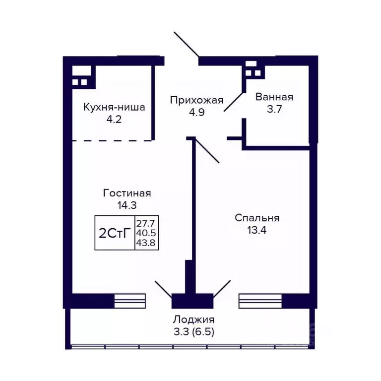 2-к кв. Новосибирская область, Новосибирск ул. Коминтерна, 1с (43.8 м) - Фото 0