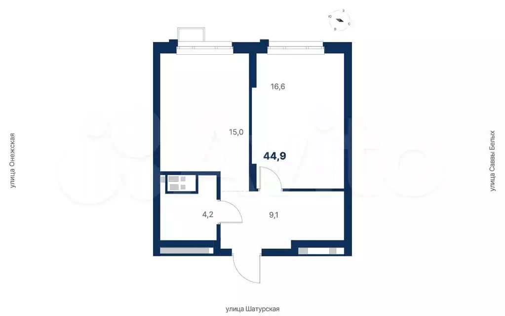1-к. квартира, 45 м, 8/32 эт. - Фото 0