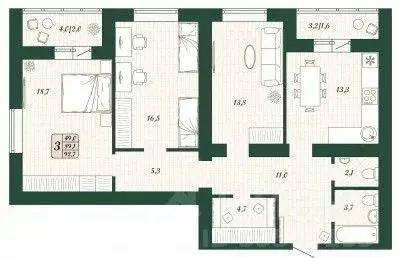 3-к кв. Самарская область, Волжский район, Смышляевка городское ... - Фото 1