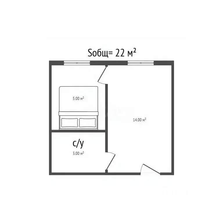 Комната Брянская область, Брянск ул. Вяземского, 19 (22.0 м) - Фото 0