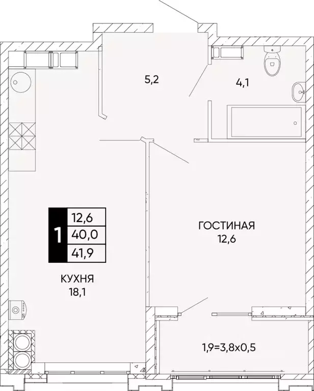 1-к кв. Ростовская область, Ростов-на-Дону Левобережье жилой комплекс ... - Фото 0