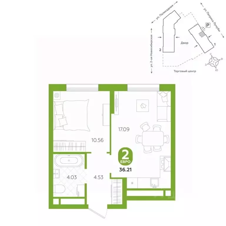 2-к кв. Свердловская область, Екатеринбург ул. Патриса Лумумбы, 4А ... - Фото 1