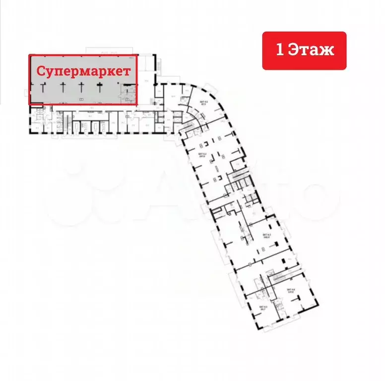 Продажа Помещения под Супермаркет в ЖК - Фото 1