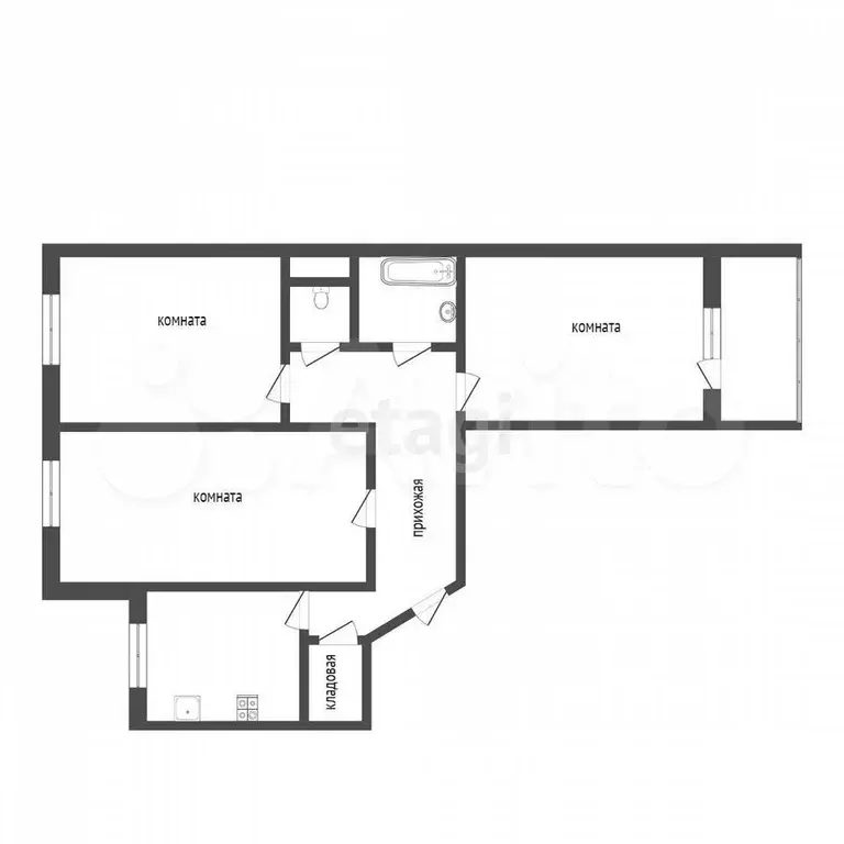 3-к. квартира, 64,7 м, 4/9 эт. - Фото 0