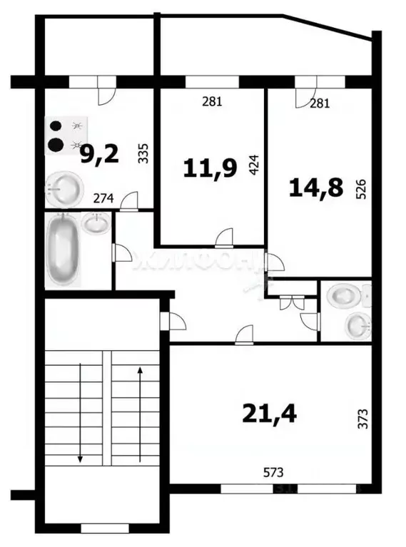 3-к кв. Новосибирская область, Новосибирск Выборная ул., 103/2 (73.6 ... - Фото 0