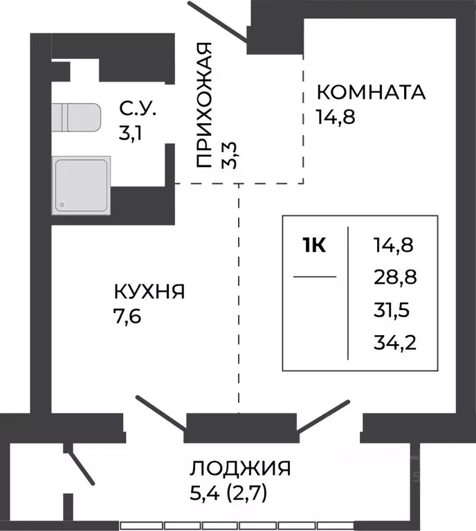 1-к кв. Алтайский край, Барнаул ул. Шумакова, 7к2 (31.5 м) - Фото 0