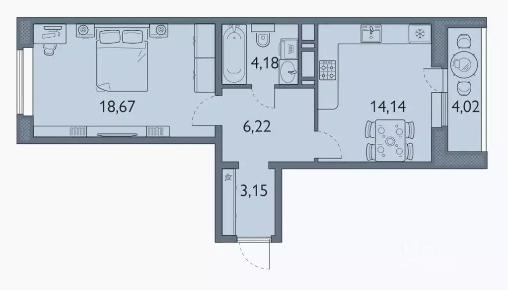 1-к кв. Брянская область, Брянск просп. Станке Димитрова, 67к7 (47.5 ... - Фото 1